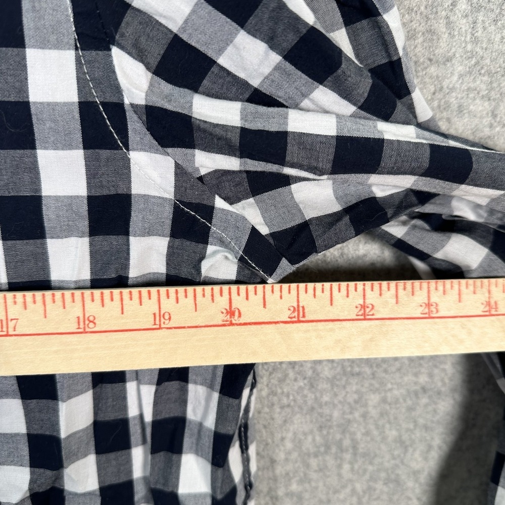 Old Navy Boys Medium Everyday Shirt Checkered Long Sleeve Black White Button - Picture 8 of 10